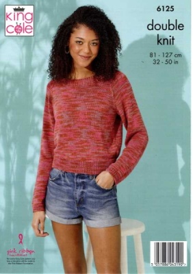 Knitting Pattern - King Cole 6125 - Linendale Reflections DK - Ladies Sweater & Top